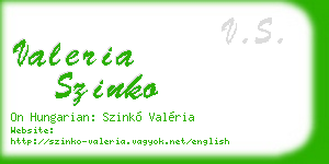 valeria szinko business card